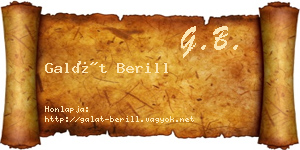 Galát Berill névjegykártya